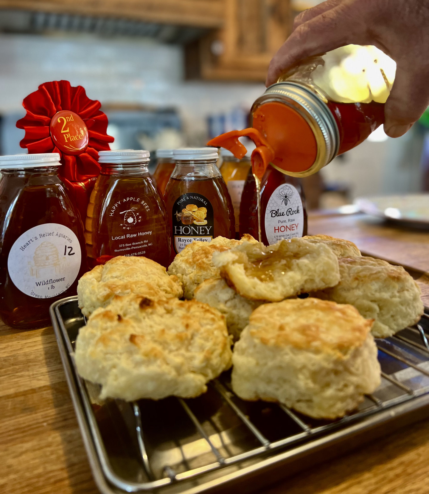 four honey jars