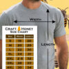 Size chart for the Bella+Canvas mens/unisex t-shirts